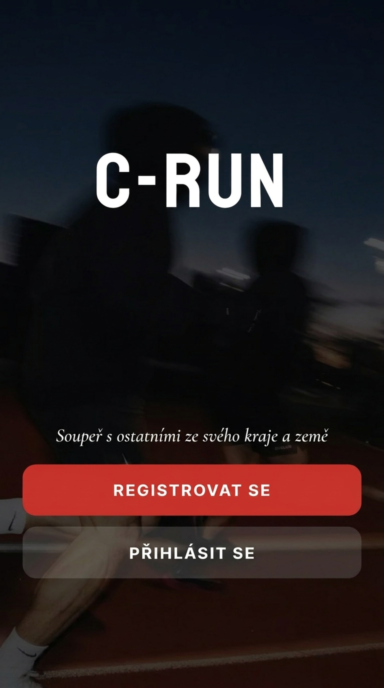 C-RUN - obrazovka v tmavém módu