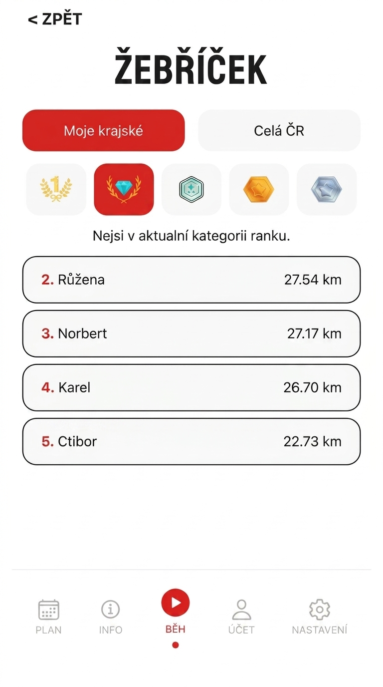 C-RUN - obrazovka ve světlém módu